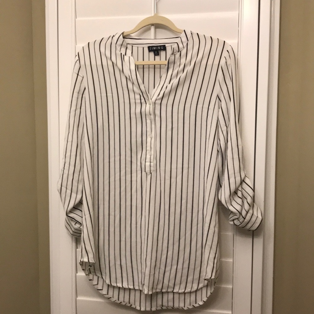 NWOT Long flowy striped shirt